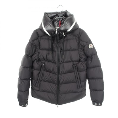 モンクレール MONCLER CARDERE フード付き ダウンジャケット 衣料品 アウター ポリエステル メンズ ブラック系 1A00182 【中古】