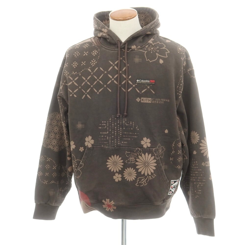 【中古】キス KITH × Columbia プルオーバー パーカー ブラウン【サイズM】【メンズ】