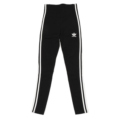 BALENCIAGA バレンシアガ トレフォイル ロゴ アスレチック レギンス 36 サイドライン ホワイト トラック レーヨン 160/68A 未使用 アディダス ブラック パンツ 712285 TTK21 1000