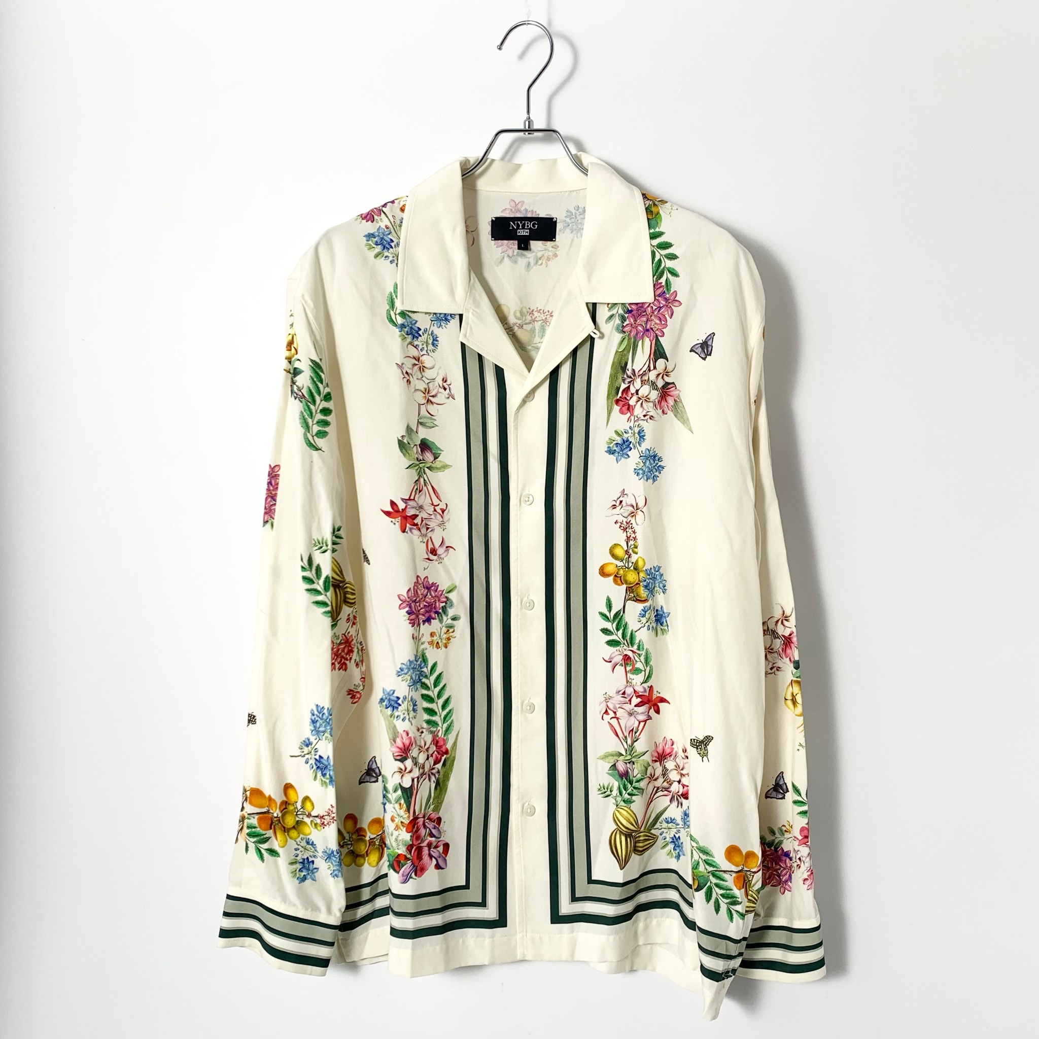 Kith x New York Botanical Garden Floral Border Long Sleeve Thompson Shirt "White"