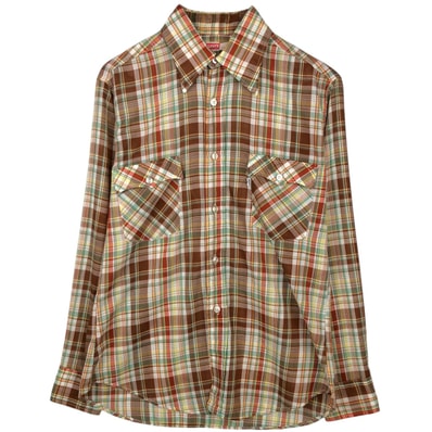古着 70年代 リーバイス Levi's チェック柄 長袖 ウエスタンシャツ メンズL相当/eaa495546
