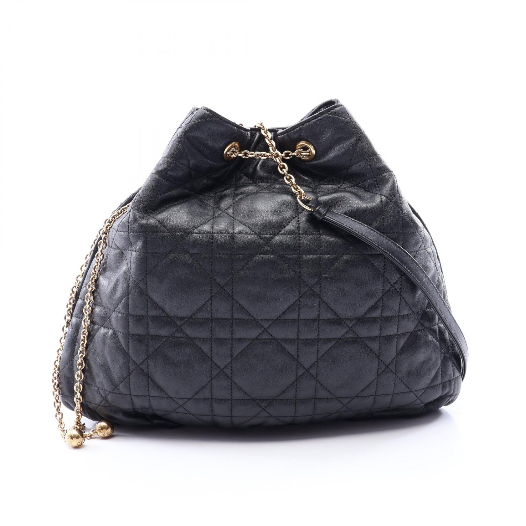 ディオール Dior アミ カナージュ ショルダーバッグ バッグ レザー レディース ブラック系 【中古】