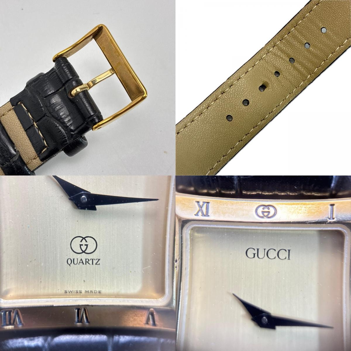 ぞ*だ様 【美品】 GUCCI グッチ 4200M スクエア　ゴールド C (やや傷や汚れあり)】GUCCI グッチ スクエア 4200M ゴールド メンズ