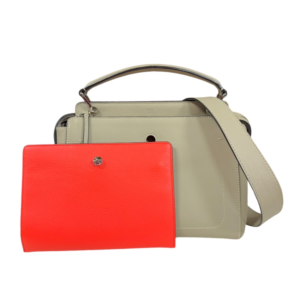 フェンディ ドットコム ショルダーバッグ レザー 8BN293 ベージュ レディース FENDI  中古