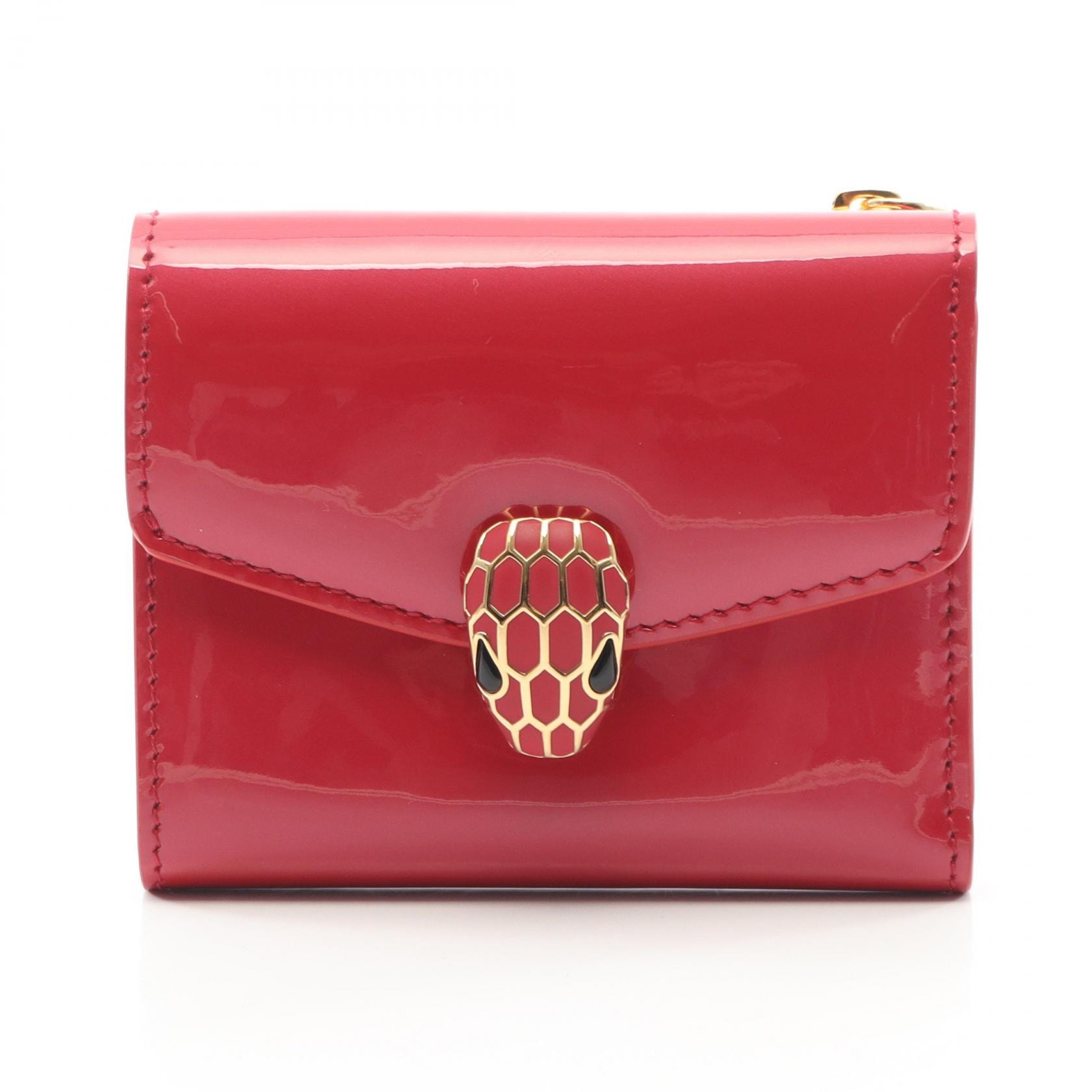 ブルガリ BVLGARI セルペンティ フォーエバー 二つ折り財布 財布 レザー レディース ピンク系 【中古】