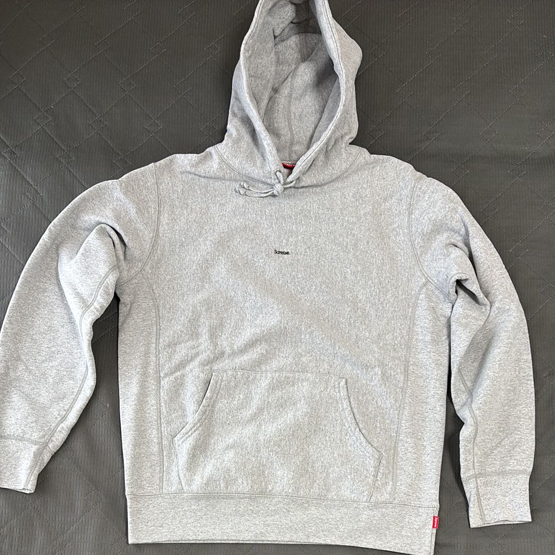 Supreme Micro Logo Hooded Sweatshirt "Heather Grey"