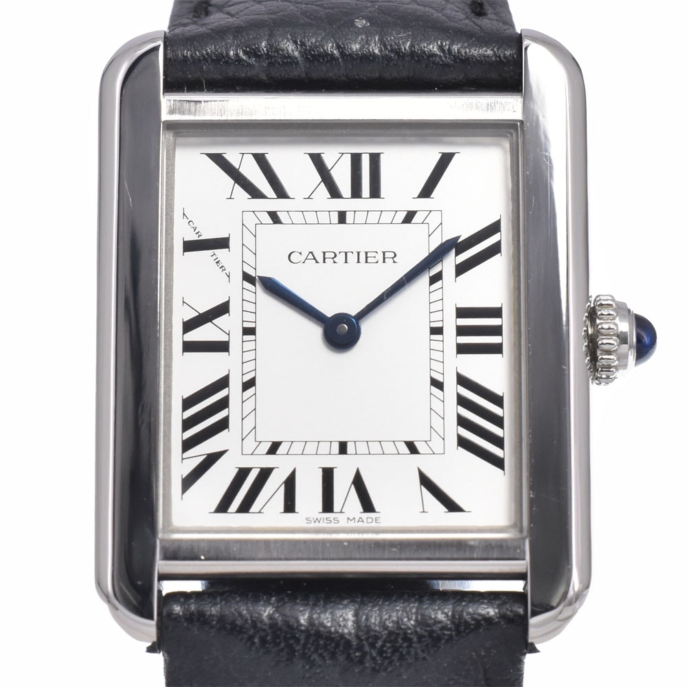カルティエ CARTIER WSTA0030 タンクソロ SM シルバー クォーツ レディース 美品 保証書付き 腕時計 J#150530
