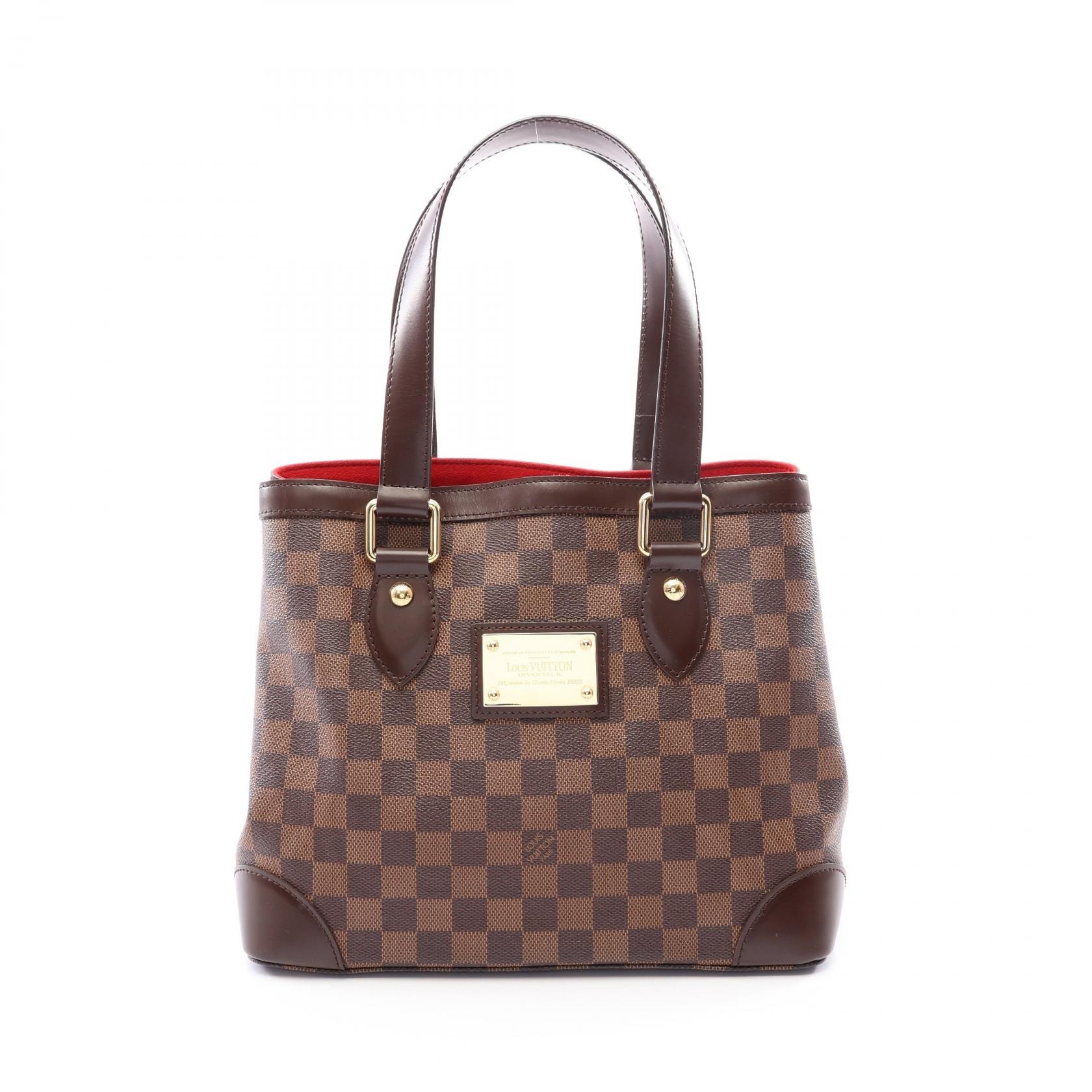 ルイ・ヴィトン LOUIS VUITTON ハムステッドPM トートバッグ バッグ PVCコーティングキャンバス レザー ダミエ エベヌ レディース ブラウン系 N51205 【中古】