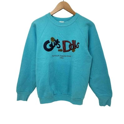 90s USA製 ミュージカル ロゴ プリント ラグラン クルーネック スウェット【1142362762192】