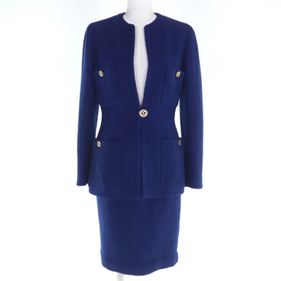 極美品 シャネルブティック スーツ ブルー レディース 36