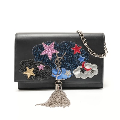 イヴ・サンローラン YSL クラウドスター・モノグラムケイト ショルダーバッグ【中古】