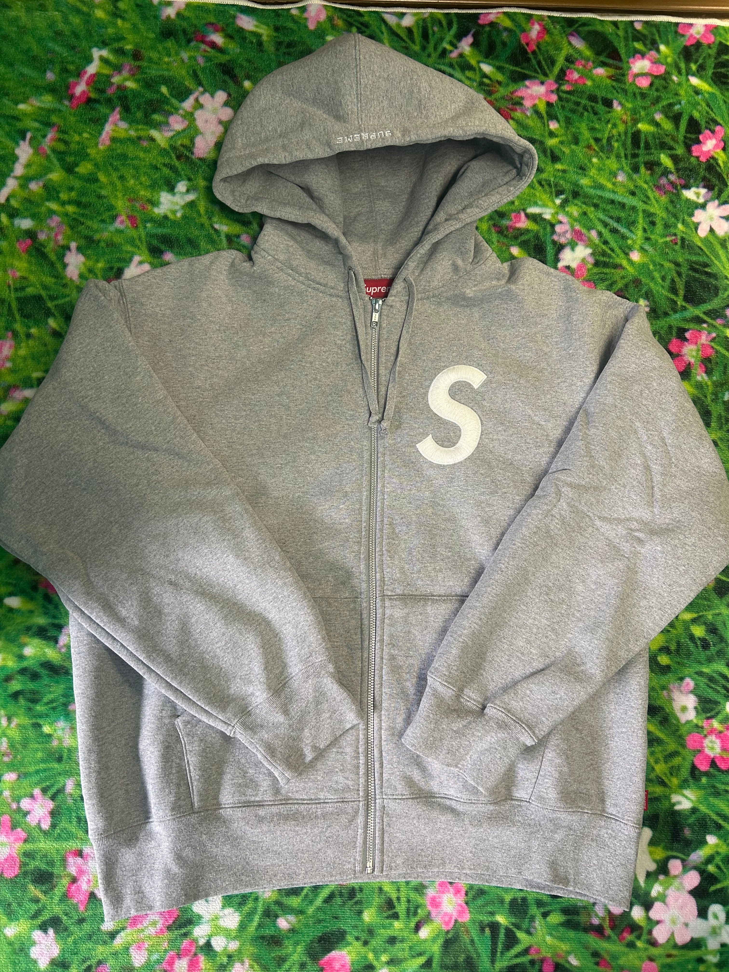Supreme S Logo Zip Up Hooded Sweatshirt (25FW) "Heather Grey"