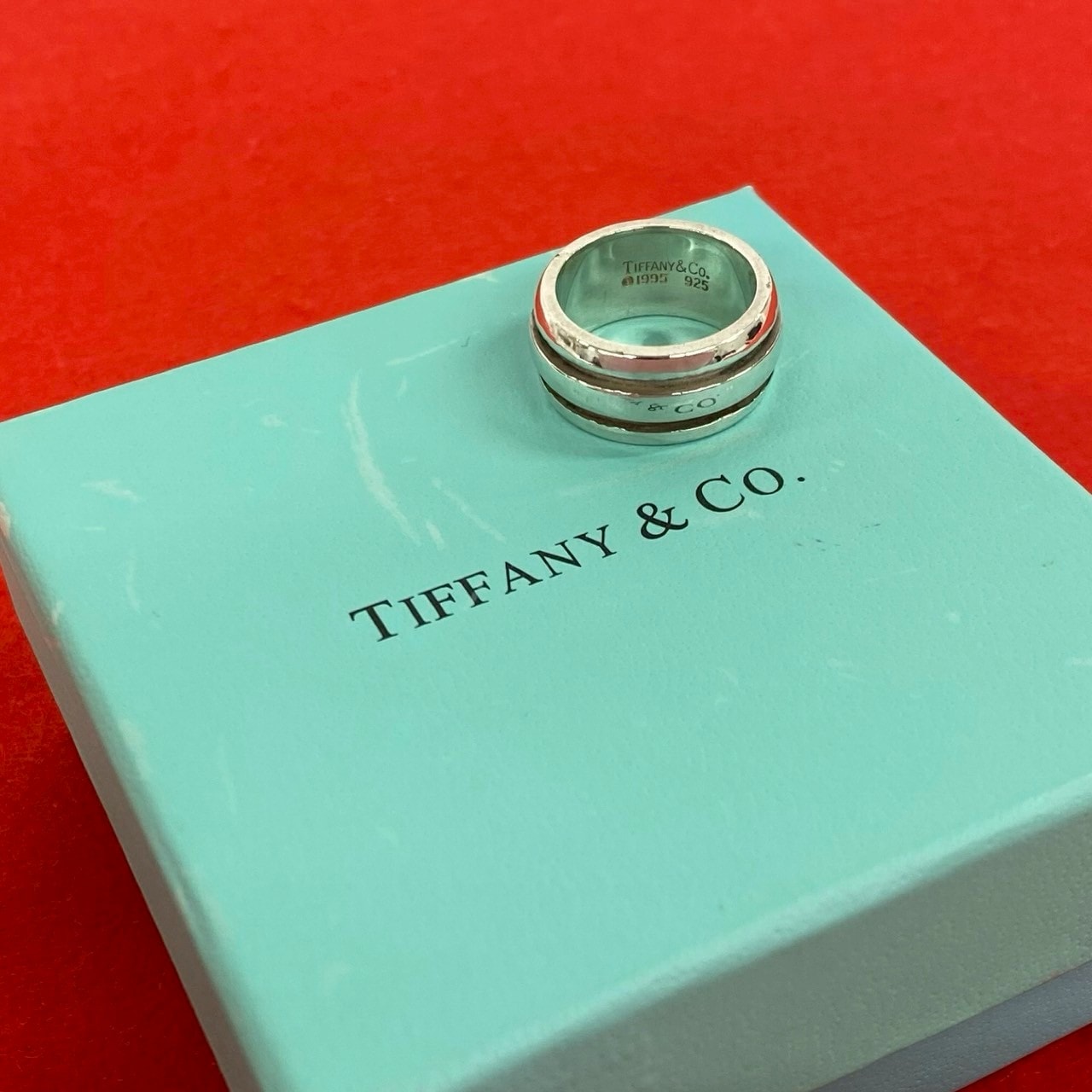 TIFFANY&Co. ティファニー グルーブド ダブルライン リング シルバー925 リング・指輪 10号 シルバー
 26949
