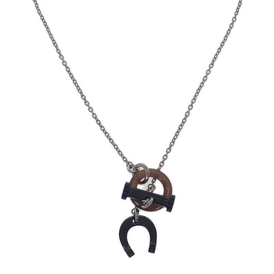 エルメス HERMES モビール・エケストル ネックレス メタル バッファローホーン ブラウン ブラック シルバー レディース メンズ【中古】【Aランク】