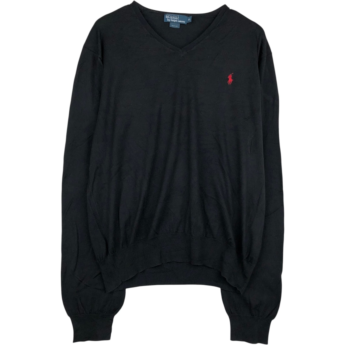 古着 ラルフローレン Ralph Lauren POLO by Ralph Lauren SLIM FIT Vネック ピマコットンニットセーター メンズXL相当/eaa645879
