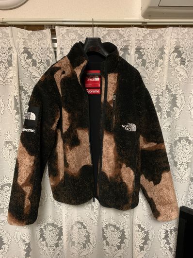 Supreme x The North Face Bleached Denim Print Fleece Jacket "Black"