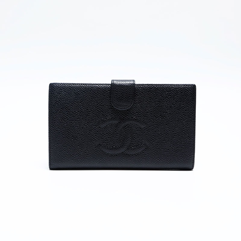 シャネル CHANEL 9番台 キャビアスキン ココマーク 2004-2005 長財布【中古】