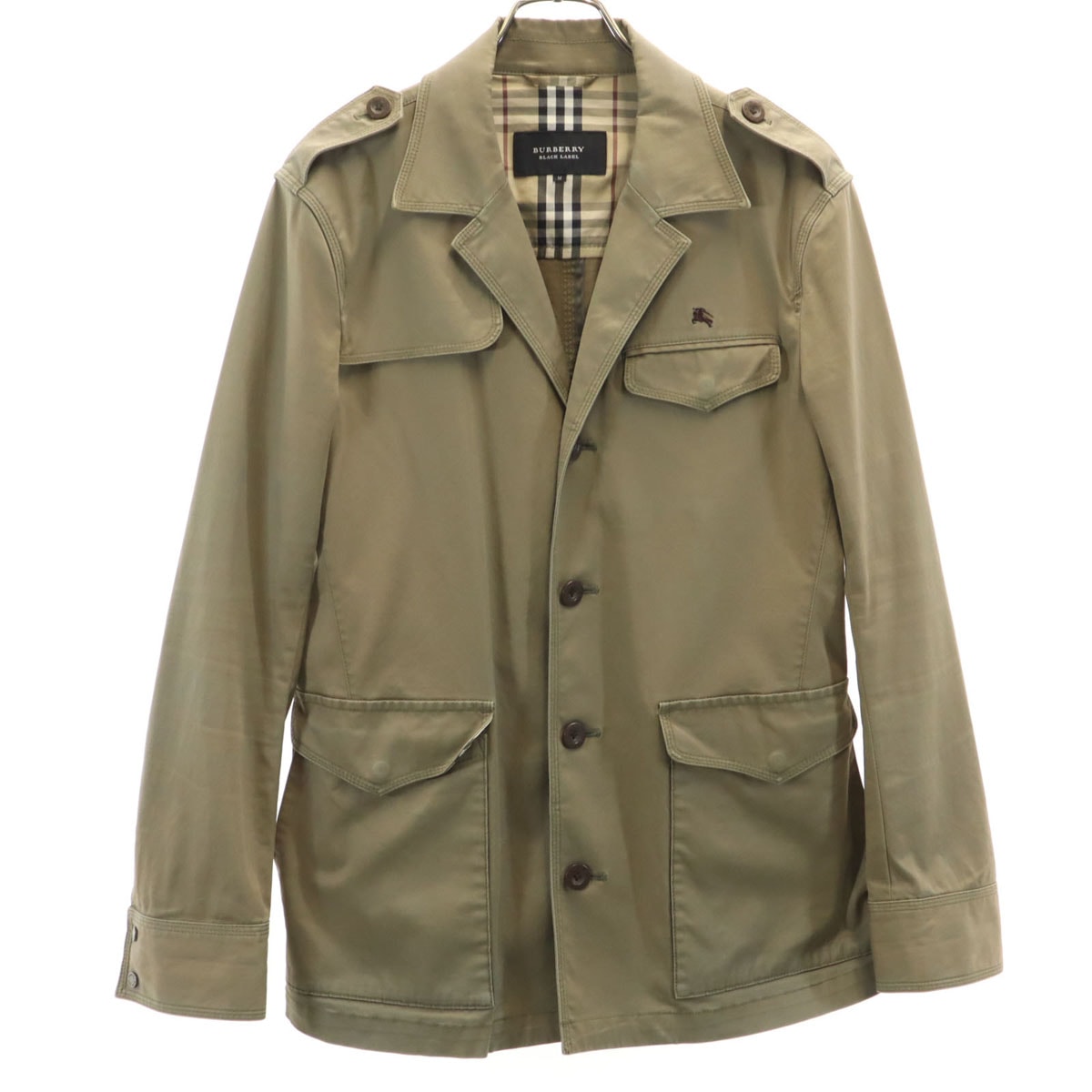 BURBERRY BLACK LABEL バーバリーブラックレーベル ミリタリージャケット M オリーブ系 三陽商会