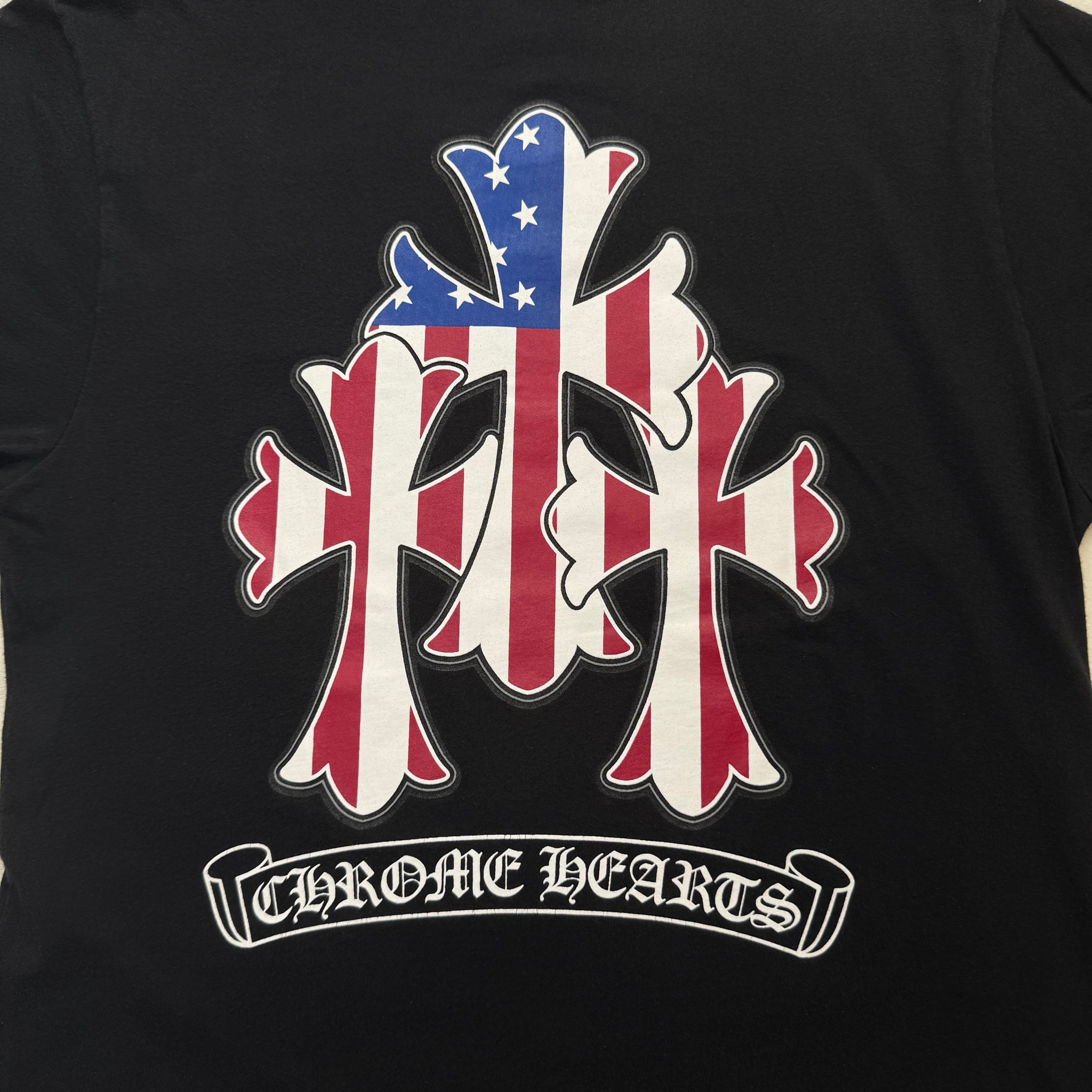 C (やや傷や汚れあり)】Chrome Hearts Star Stripe Cemetery Cross