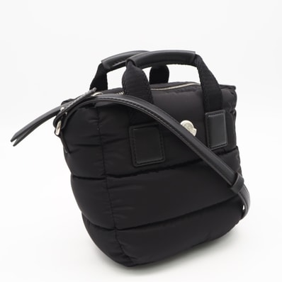 極美品 MONCLER モンクレール ナイロン Mini Caradoc トートバッグ 5D00009M6275 2wayショルダーバッグ ブラック ナイロン レディース