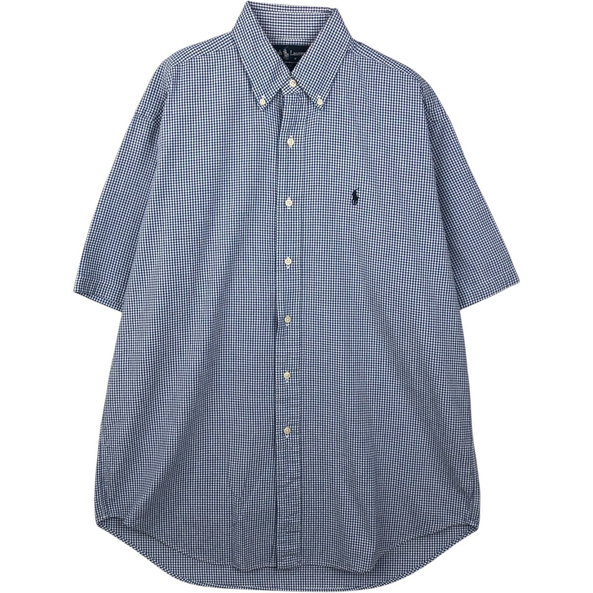 古着 ラルフローレン Ralph Lauren BLAKE ギンガムチェック シアサッカー 半袖 ボタンダウン チェックシャツ メンズM相当/eaa640996