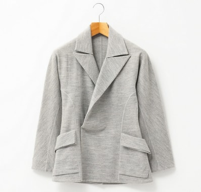 Yohji Yamamoto +NOIR ヨウジヤマモト プリュス ノアール ジャケット サイズ2 ニットジャケット 動体裁断 INDUSTYLE TOKYO ブランド古着【中古】20230503/GP6501