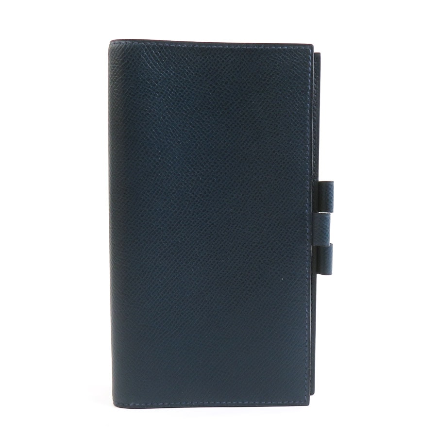 エルメス HERMES 手帳カバー レザー ネイビー ユニセックス【中古】 e61297a