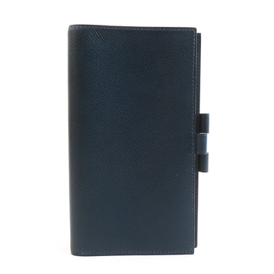 エルメス HERMES 手帳カバー レザー ネイビー ユニセックス【中古】 e61297a