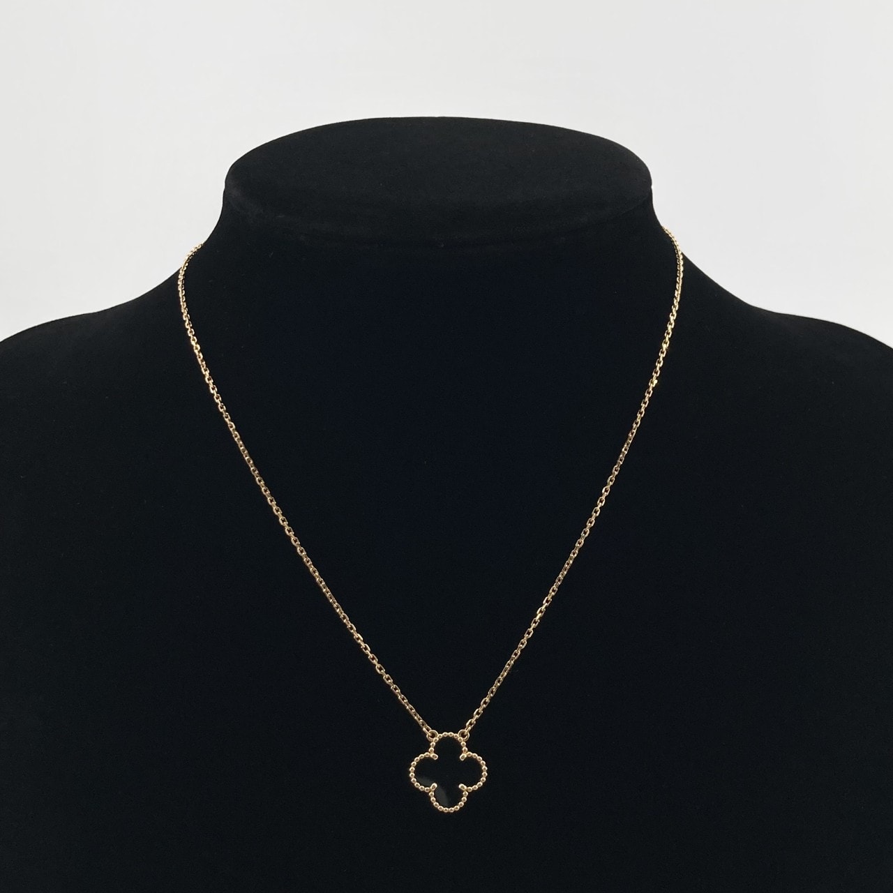Van Cleef & Arpels(ヴァンクリーフ&アーペル) ヴィンテージアルハンブラ オニキス Au750 イエローゴールド 5.22g ネックレス ゴールド×ブラック