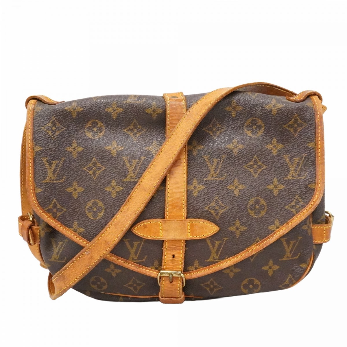【6db1025】ルイヴィトン ショルダーバッグ モノグラム ソミュール30 M42256 ブラウン【中古】レディース