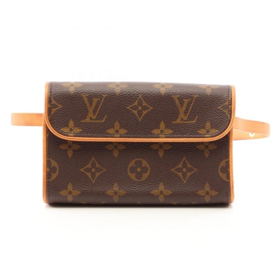 ルイ・ヴィトン LOUIS VUITTON ポシェットフロランティーヌ ブトンプレッション(XS)付き ウエストバッグ ボディバッグ バッグ PVCコーティングキャンバス レザー モノグラム レディース ブラウン系 M51855