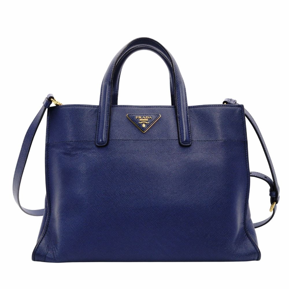 PRADA プラダ ハンドバッグ レザー ブルー 2way 青 ショルダー