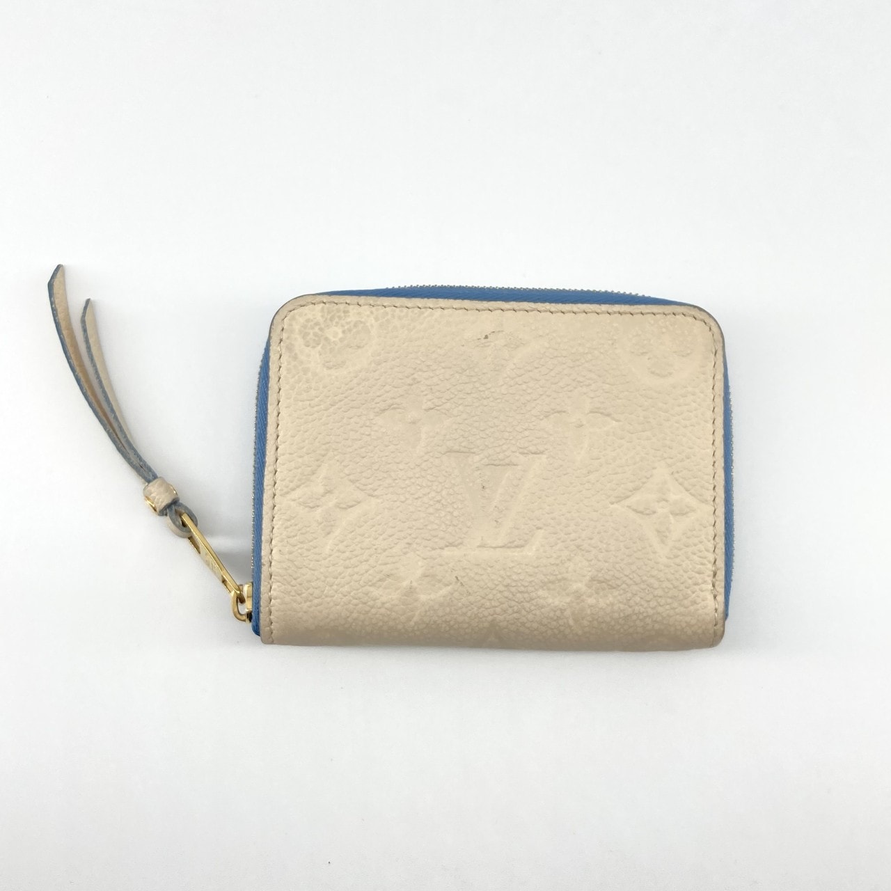 LOUIS VUITTON(ルイ・ヴィトン) ジッピー コインパース クレーム/ブルージーン モノグラムアンプラント M63928 コインケース オフホワイト×ライトブルー