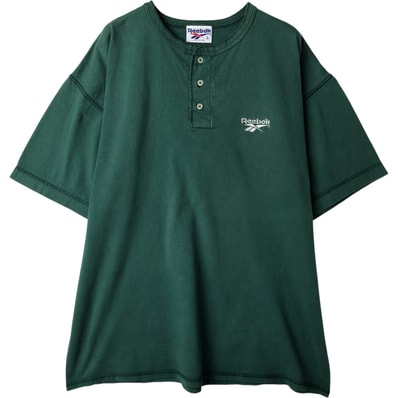 古着 90年代 リーボック Reebok ヘンリーネック ロゴTシャツ USA製 メンズL相当 ヴィンテージ/eaa618041