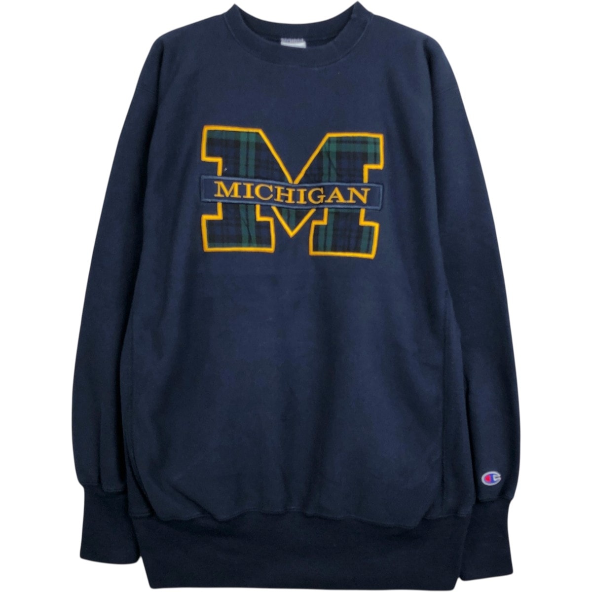 古着 チャンピオン Champion REVERSE WEAVE リバースウィーブ 刺繍タグ カレッジスウェットシャツ トレーナー USA製 メンズXL相当 ヴィンテージ MICHIGAN ミシガン大学/eaa665232