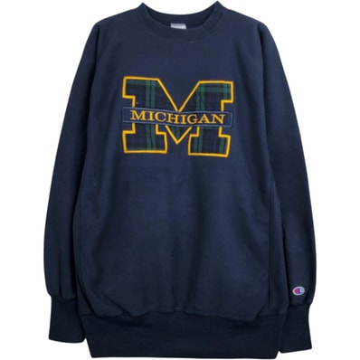 古着 チャンピオン Champion REVERSE WEAVE リバースウィーブ 刺繍タグ カレッジスウェットシャツ トレーナー USA製 メンズXL相当 ヴィンテージ MICHIGAN ミシガン大学/eaa665232