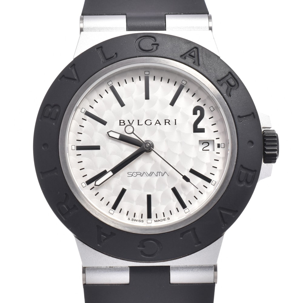 ブルガリ BVLGARI BB40AT/103703 アルミニウム 空山基 限定モデル シルバー 自動巻き メンズ 美品 腕時計 L#150843