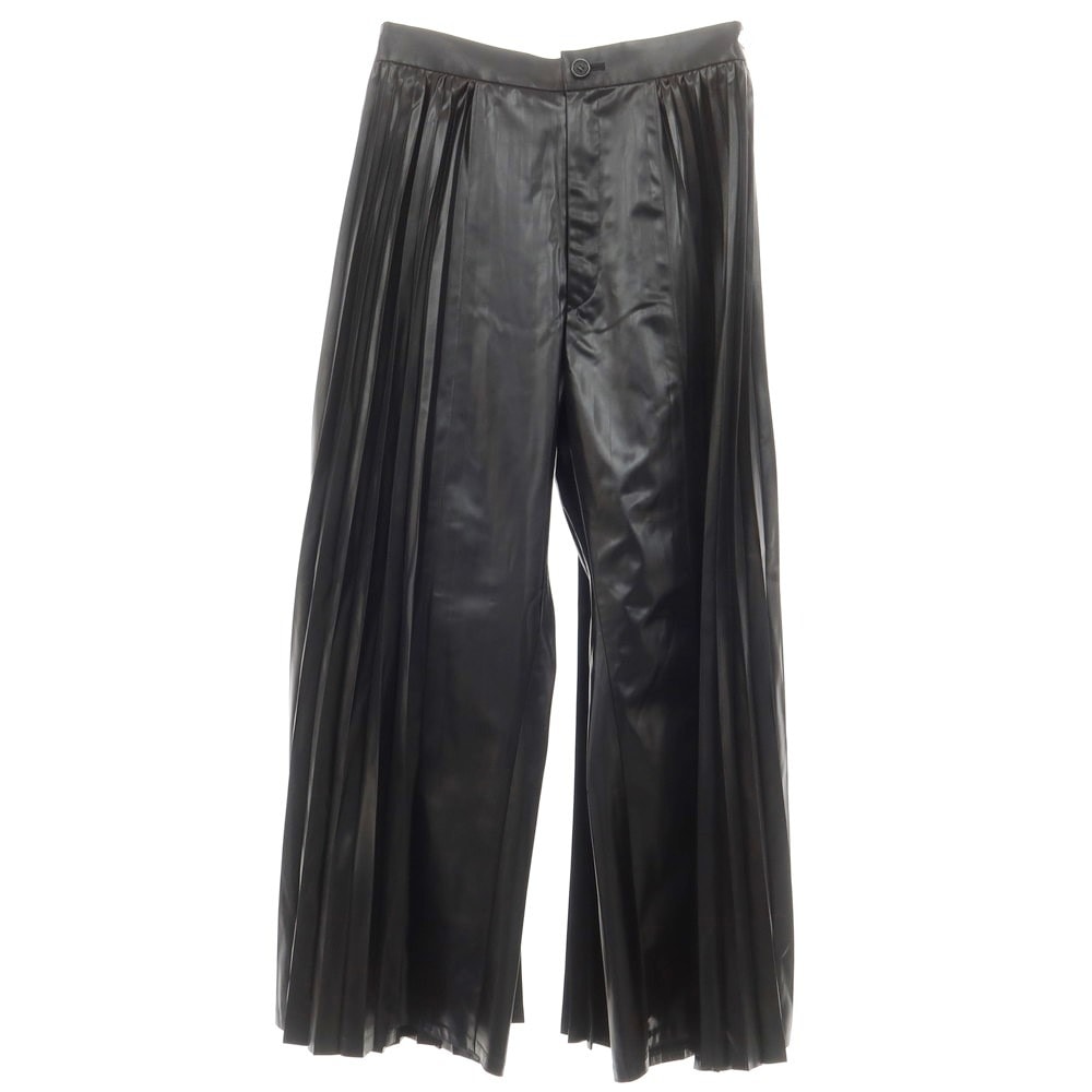 【中古】ジュンヤワタナベ JUNYA WATANABE 2024年春夏 ポリエステル プリーツ ワイドパンツ カジュアルスラックスパンツ ブラック【サイズS】【レディース】