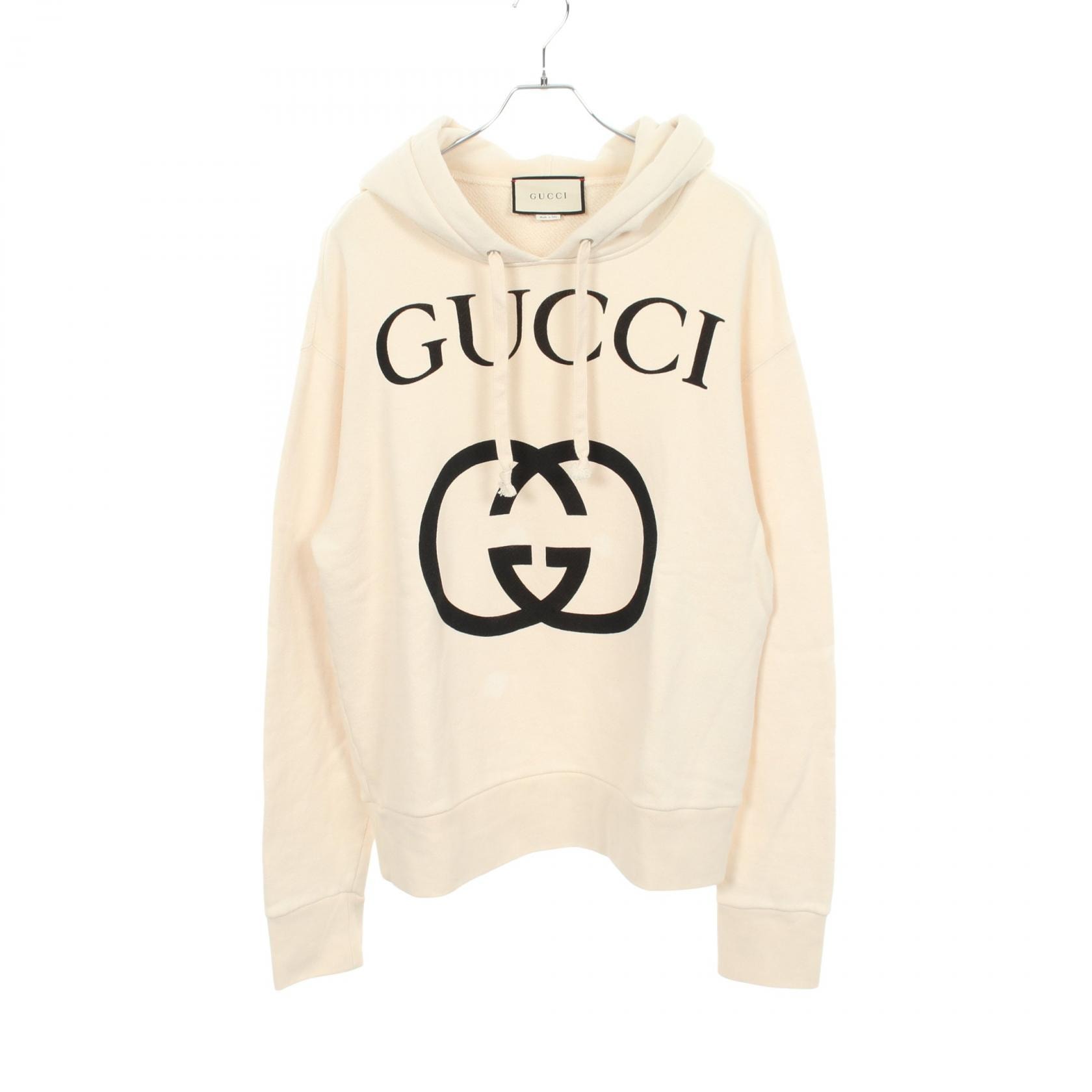 グッチ GUCCI インターロッキングG パーカー 衣料品 トップス コットン メンズ アイボリー系 475374 【中古】