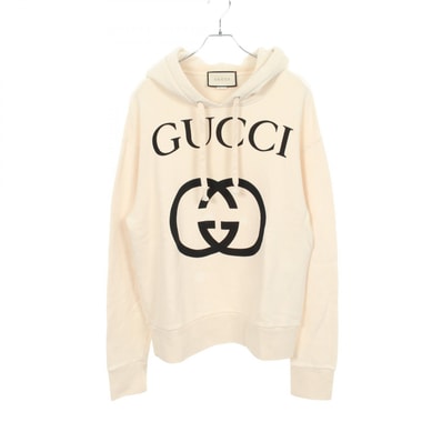 グッチ GUCCI インターロッキングG パーカー 衣料品 トップス コットン メンズ アイボリー系 475374 【中古】