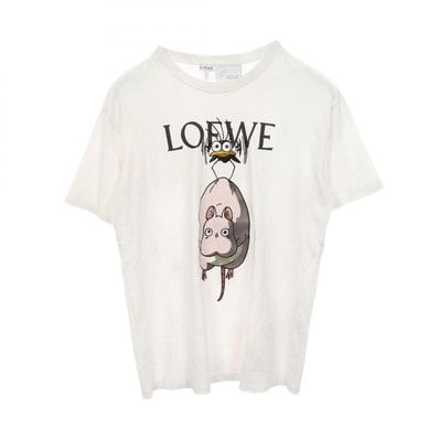 ロエベ LOEWE LOEWE × STUDIO GHIBLI 千と千尋の神隠し クルーネック 半袖Tシャツ 衣料品 トップス コットン メンズ ホワイト系 / マルチカラー S928Y22J08 【中古】