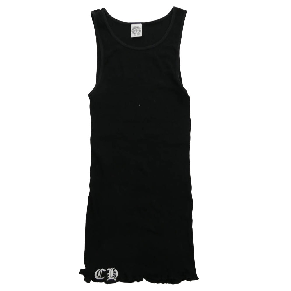 Chrome Hearts Scroll Label Print Rib Tank Top "Black/Red"