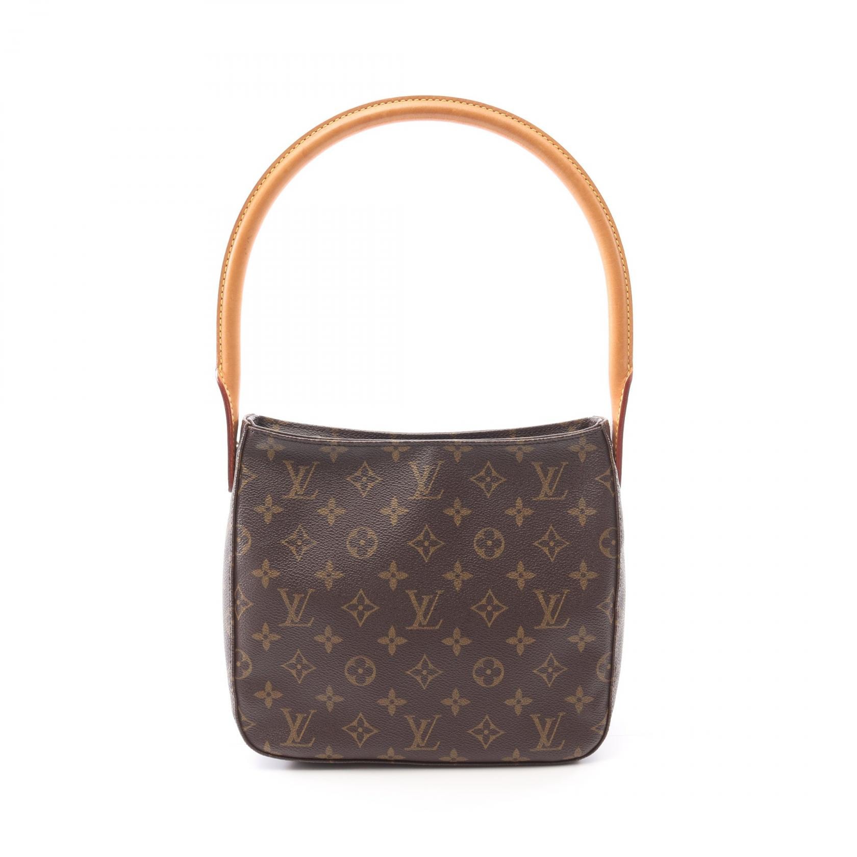 ルイ・ヴィトン LOUIS VUITTON ルーピングMM ショルダーバッグ バッグ PVCコーティングキャンバス レザー モノグラム レディース ブラウン系 M51146 【中古】