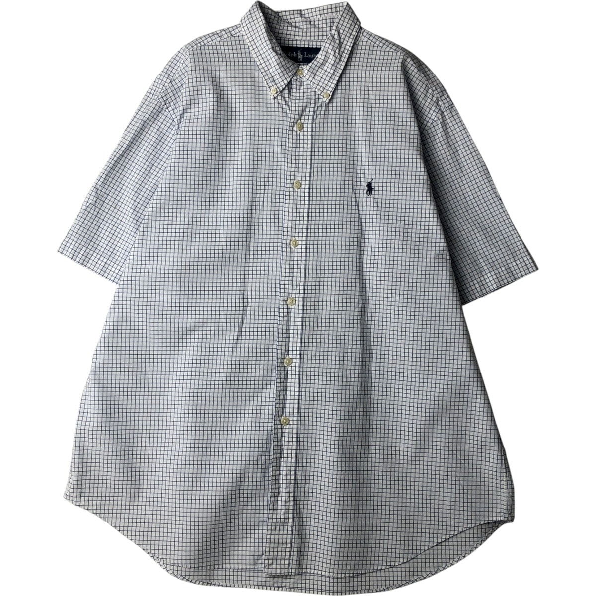 古着 ラルフローレン Ralph Lauren CLASSIC FIT 半袖 ボタンダウン チェックシャツ メンズXL相当/eaa640922