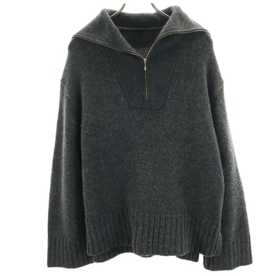 Adam et Rope' アダムエロペ 長袖 ハーフジップ ニット F チャコールグレー セーター