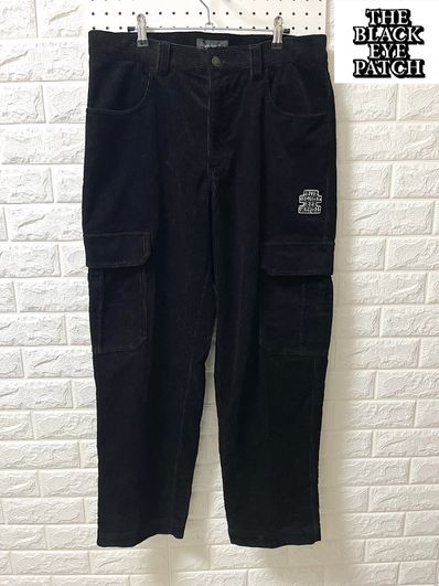 Black Eye Patch OG Label Corduroy Track Pants "Black"