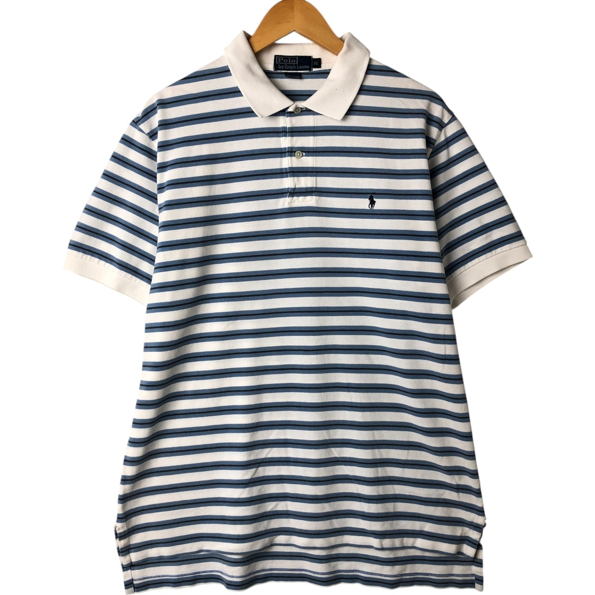 古着 ラルフローレン Ralph Lauren POLO by Ralph Lauren マルチボーダー 半袖 ボーダー ポロシャツ メンズXL相当/eaa561818