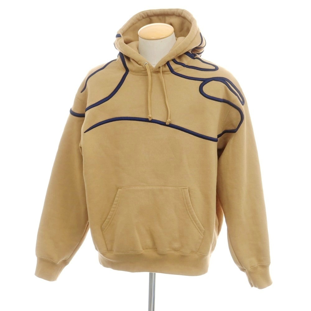 【中古】シュプリーム Supreme 2025年春夏 Shoulder Script Hooded Sweatshirt コットンポリエステル パーカー ベージュ【サイズS】【メンズ】