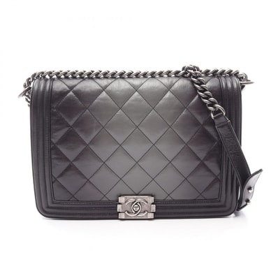 シャネル CHANEL ボーイシャネル ラージ マトラッセ グラデーション ショルダーバッグ バッグ レザー レディース ブラック系 / グレー系 A92193 【中古】