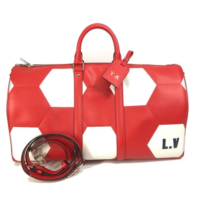 ルイヴィトン LOUIS VUITTON キーポルバンドリエール50 M52121 エピ 2018FIFAワールドカップ サッカーボール 2WAYバッグ ボストンバッグ エピレザー レッド 未使用